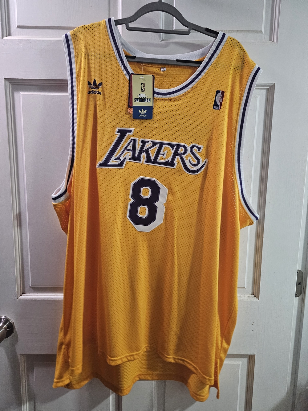 adidas Los Angeles Lakers #8 Yellow Jersey with White & Purple Trim
